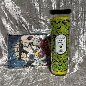Wicked Apple Nightmare Before Christmas Vibrant Green Candle with Zipper Bag